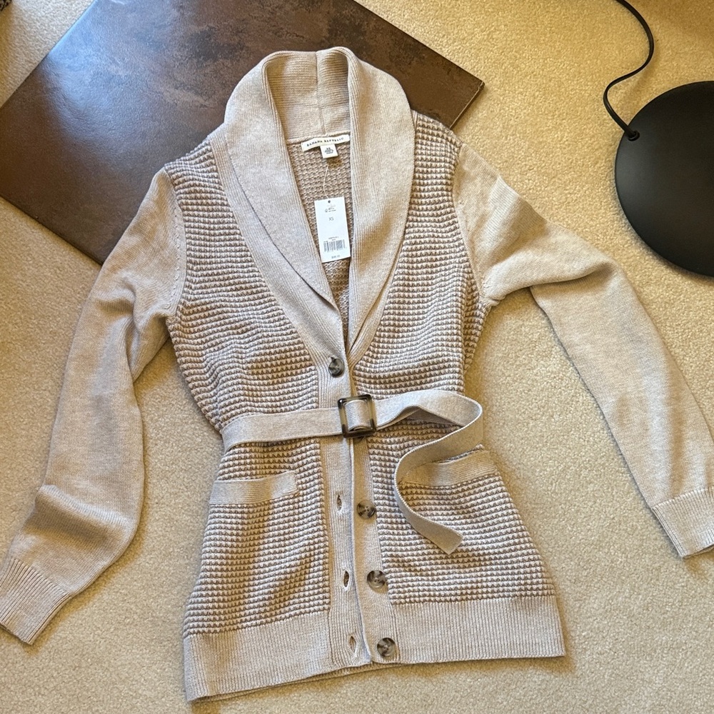 Banana Republic Beige Shawl Collar Cardigan